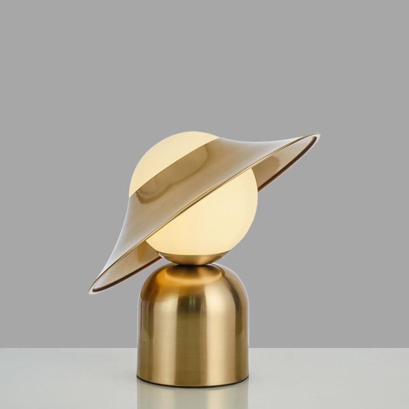 LuxeLume - Golden Table Lamp with LED Lighting