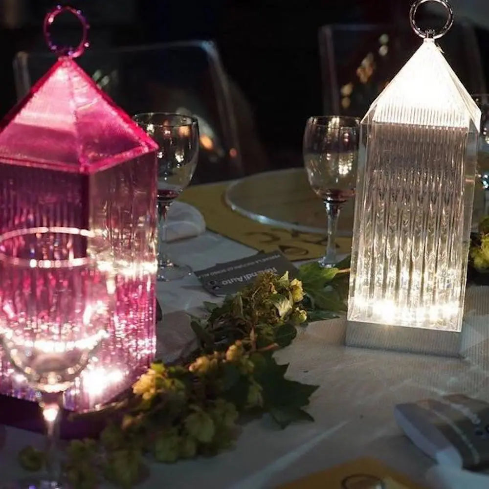 CrystalGlow - Candeeiro de Noite de Cristal Recarregável com Iluminação LED, Regulável e Sem Fios