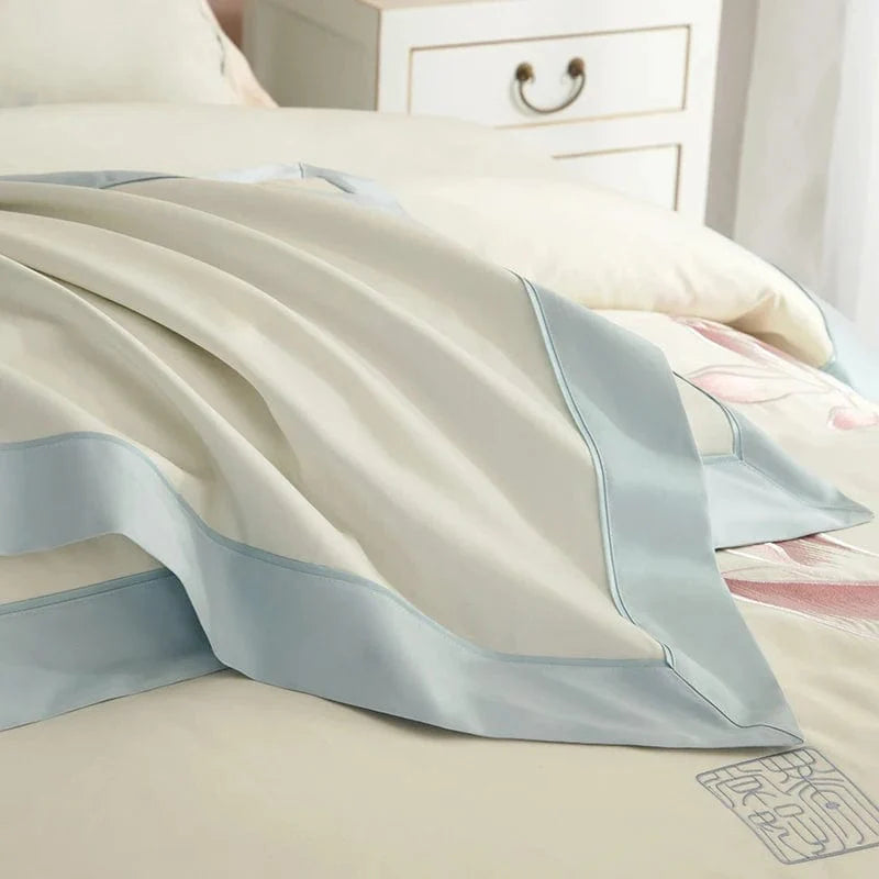 Set copripiumino Lotus Blue (Cotone Egiziano)