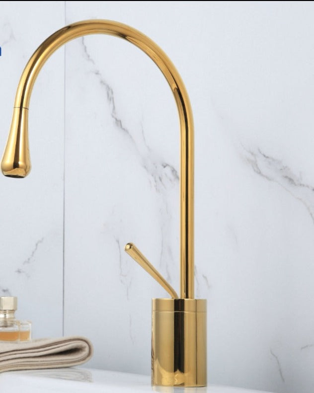 Grifo de lavabo estilo Druppels para baño, giratorio, grifo de cascada