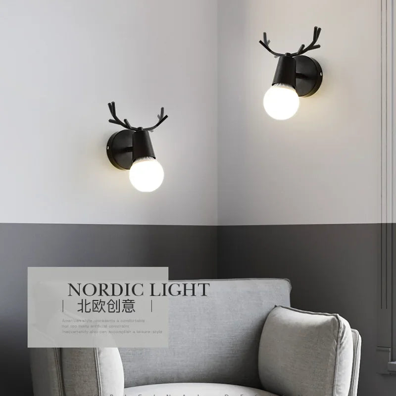 AntlerGlow - Modern Adjustable Children's Room Wall Lamp