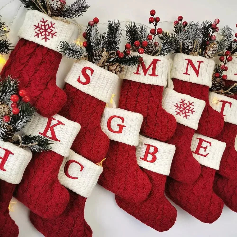 Calze di Natale - Calze con fiocchi di neve per decorazioni festive