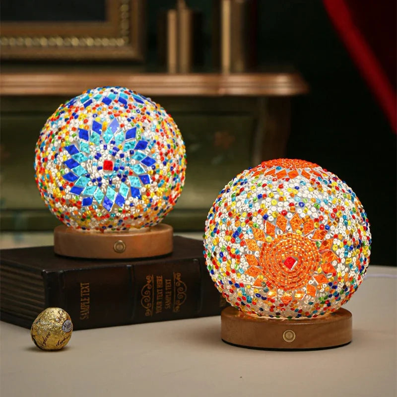 BohoGlow - Lampada da Scrivania LED in Stile Bohemien – Dimmerabile, Aspetto Vintage