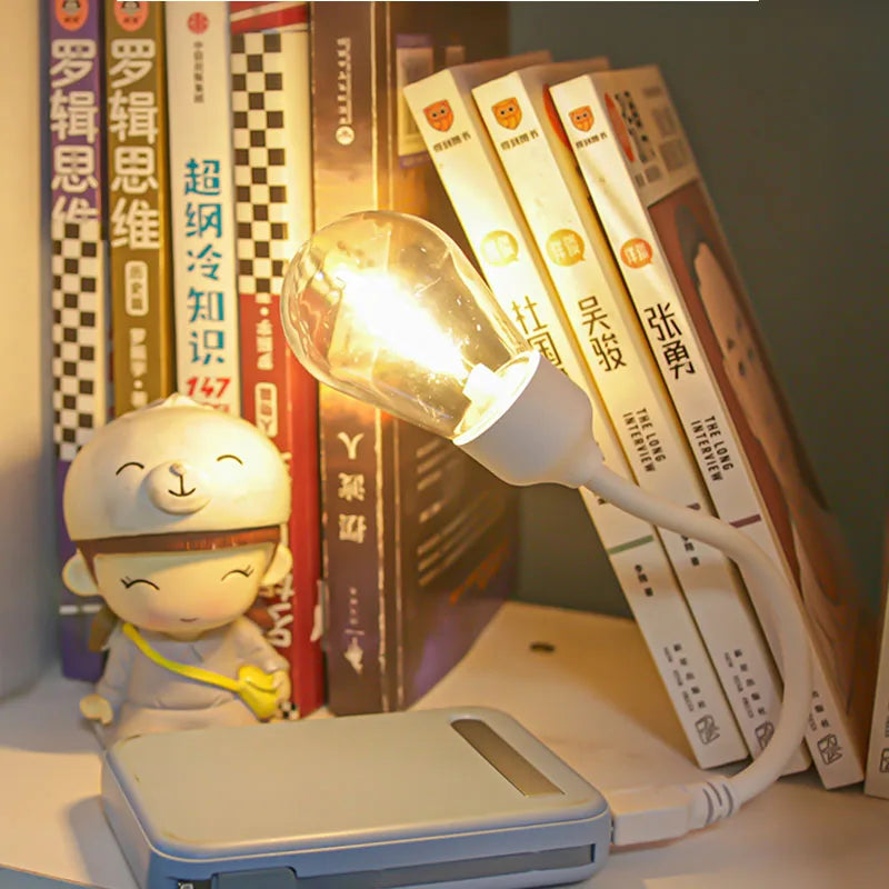 FlexiGlow - Lampada Notturna LED USB Girevole – Lampada da Lettura Flessibile per Viaggio