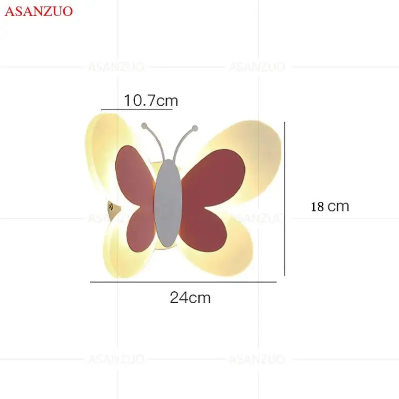 ButterflyGlow - Acrylic Butterfly LED Wall Lamp for Children's Room and Bedroom Decor