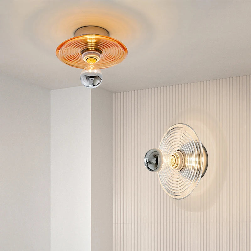 AquaGlow - Lampada da parete in vetro LED Onde d'acqua Illuminazione d'atmosfera