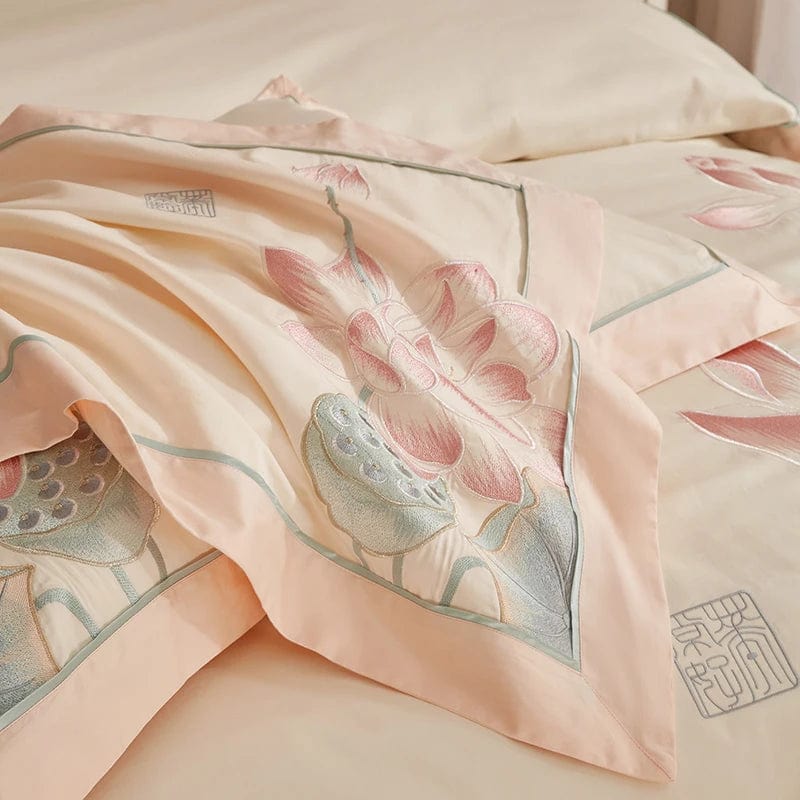 Set copripiumino Lotus Rosa (Cotone Egiziano)