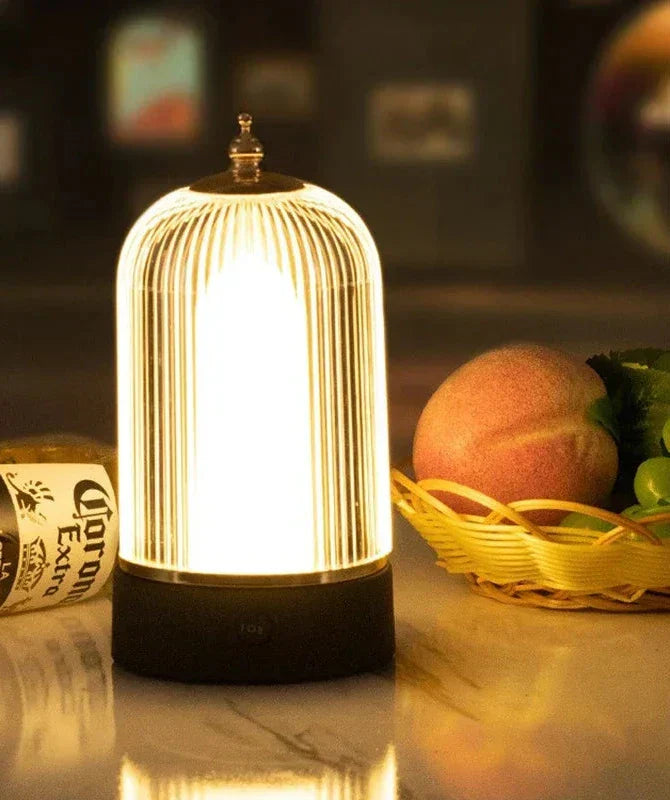 VintageGlow - Portable Retro Birdcage Table Lamp – Atmospheric LED Lighting in Classic Design