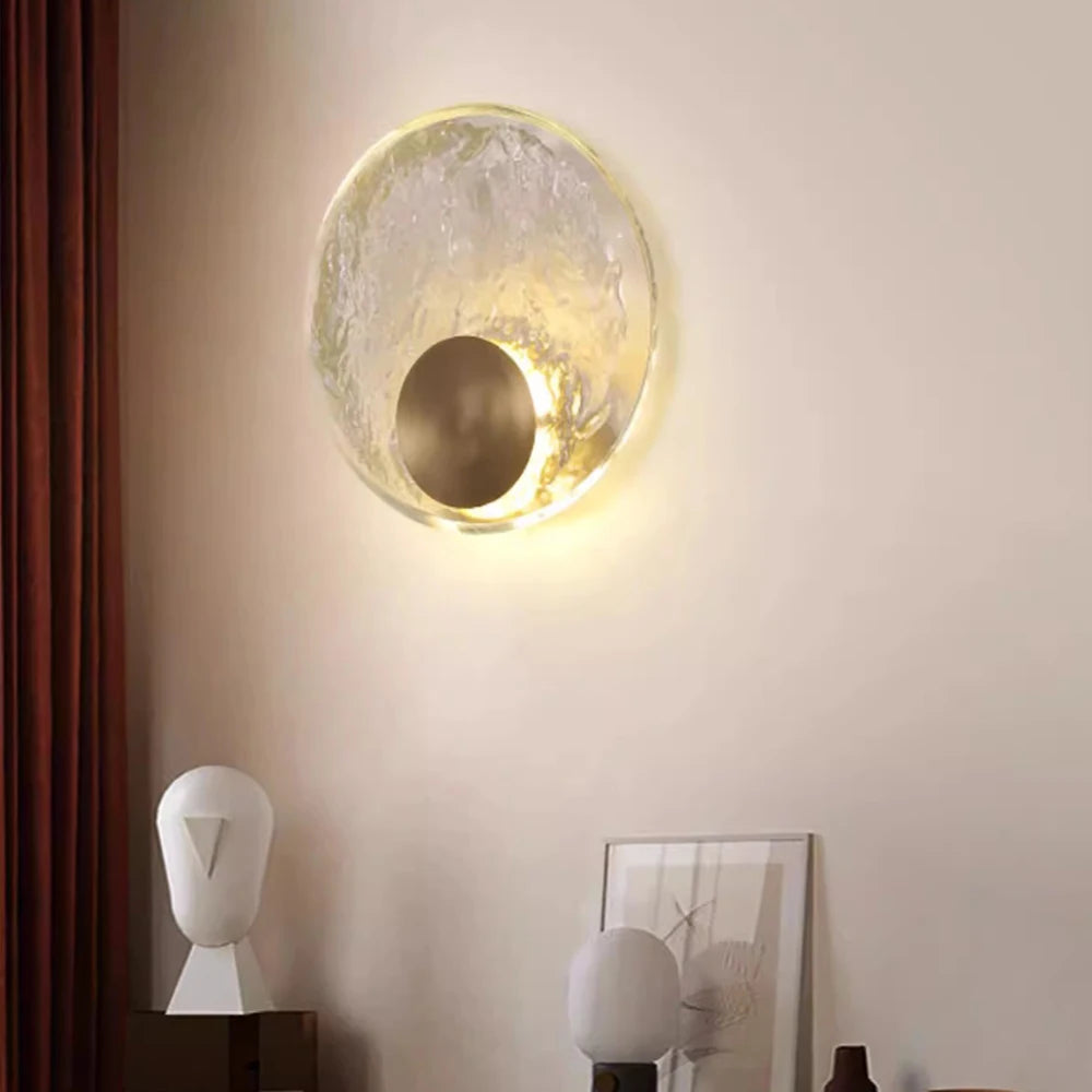 CrystalLicht - Lampada da parete moderna a LED con cristalli per camera da letto e soggiorno