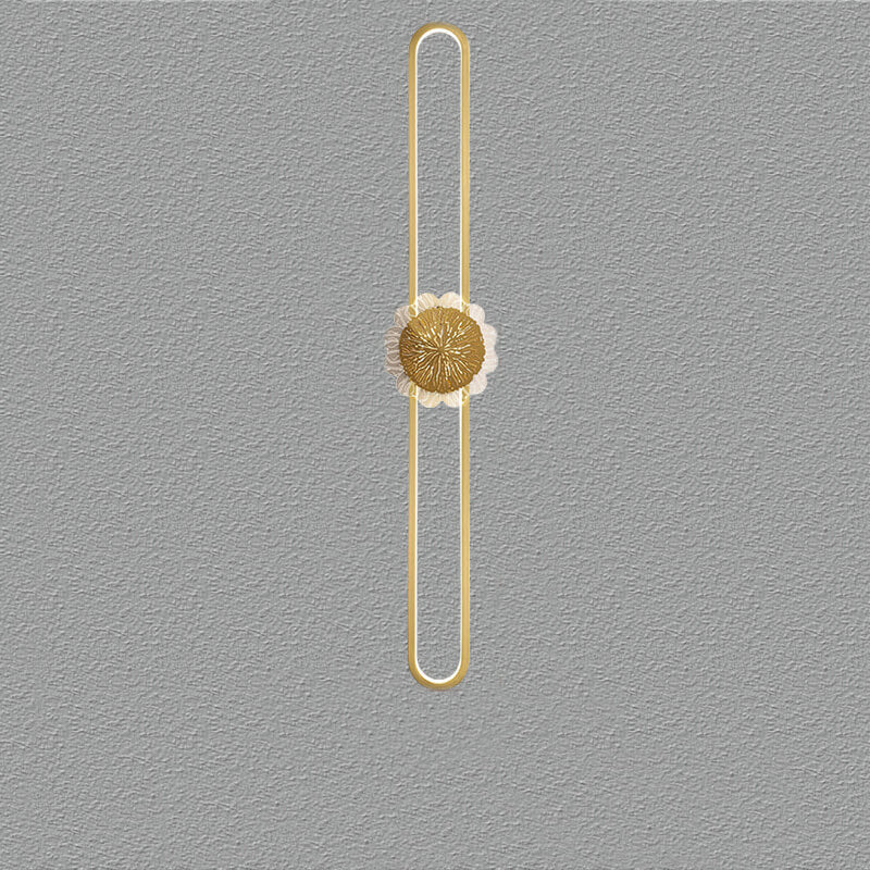 Lampada da parete LED industriale minimalista con anello in rame