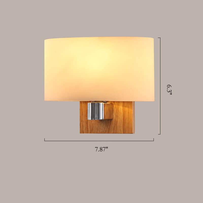 Lámpara de pared minimalista nórdica con vidrio y madera