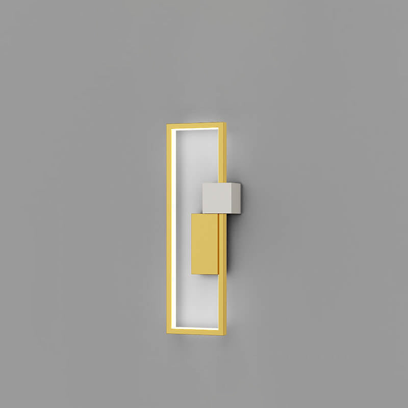 Lámpara de pared LED cuadrada minimalista con marco de hierro y silicona