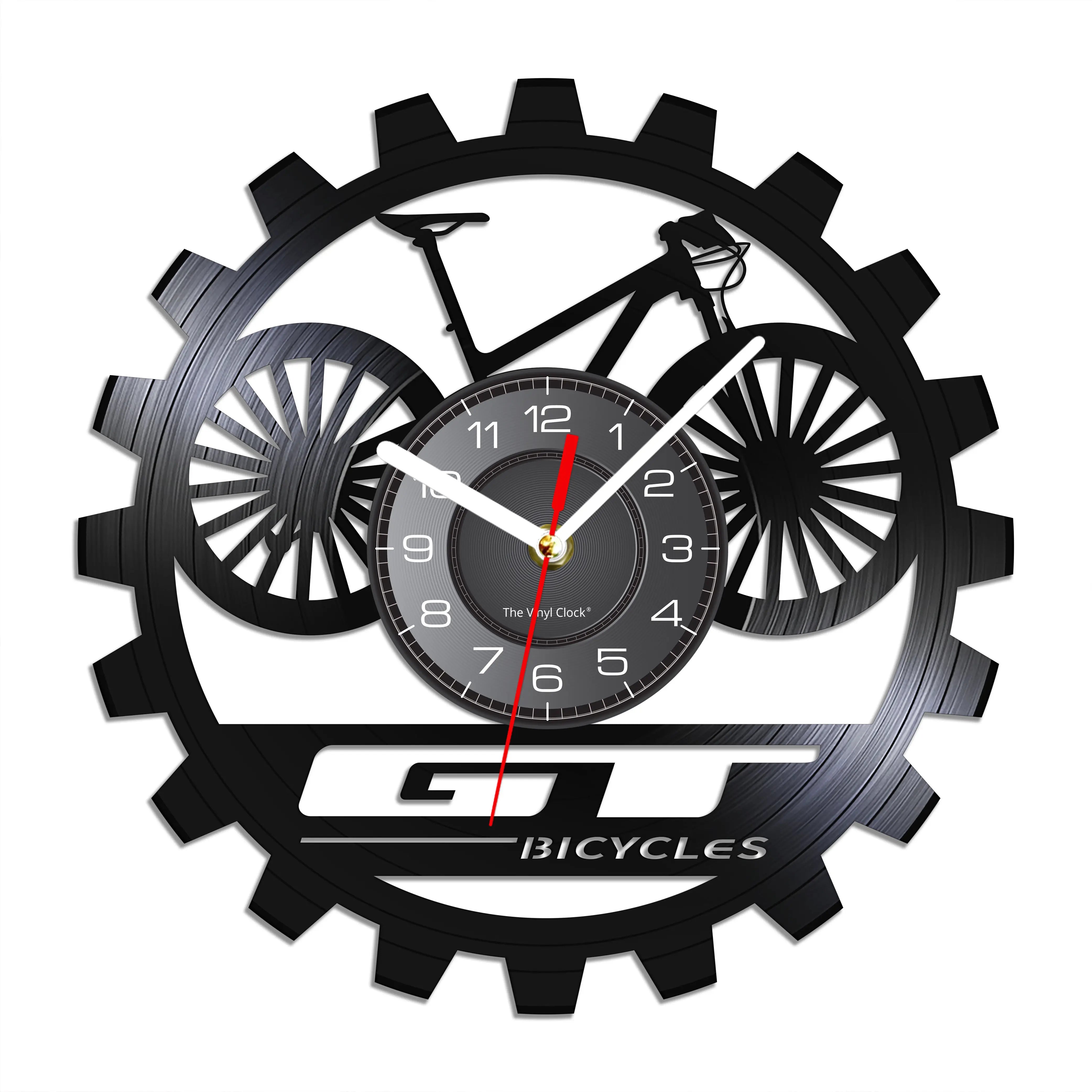 VinylBike - Kleurveranderende Wandklok van Laser Gesneden Vinyl