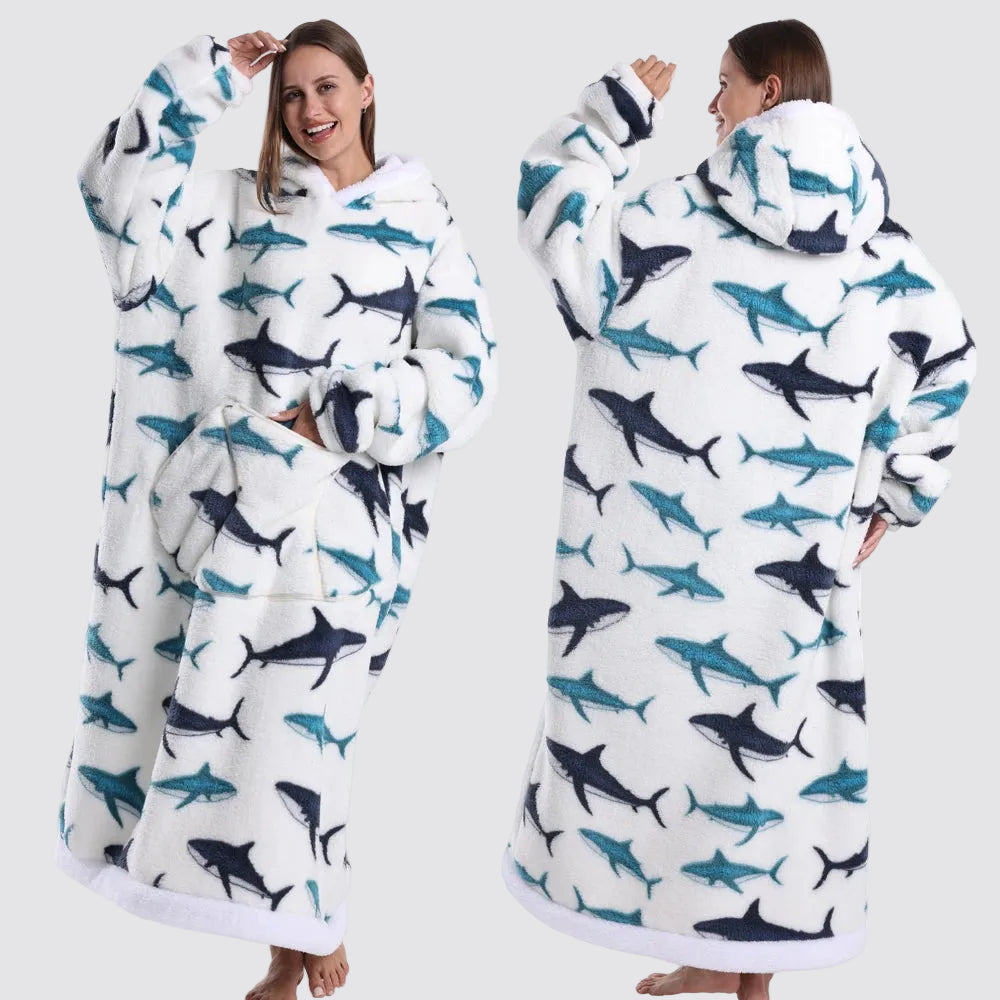 Sweatshirt com Capuz de Lã Ampla Estilo Aconchegante e Elegante Saco-Cama com Capuz