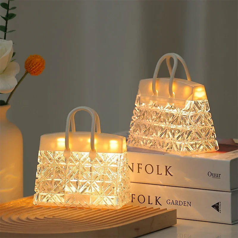LumiBag - Lampada Notturna LED Dimmerabile Creativa a Forma di Borsa per Camera da Letto e Soggiorno
