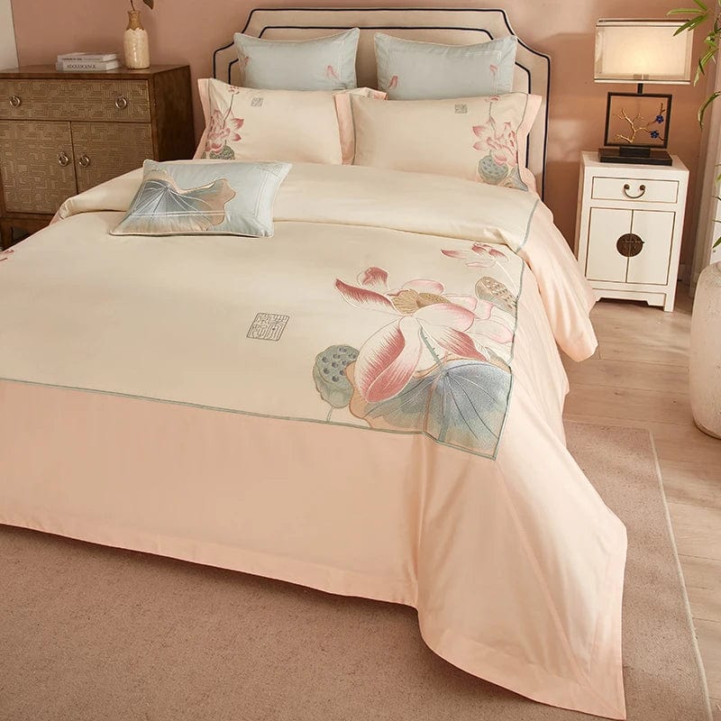 Set copripiumino Lotus Rosa (Cotone Egiziano)