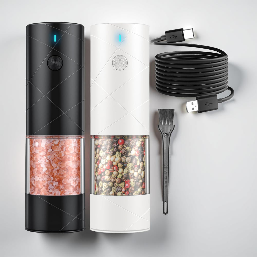 Salt Pepper Mill Electric Rechargeable Kitchen Set