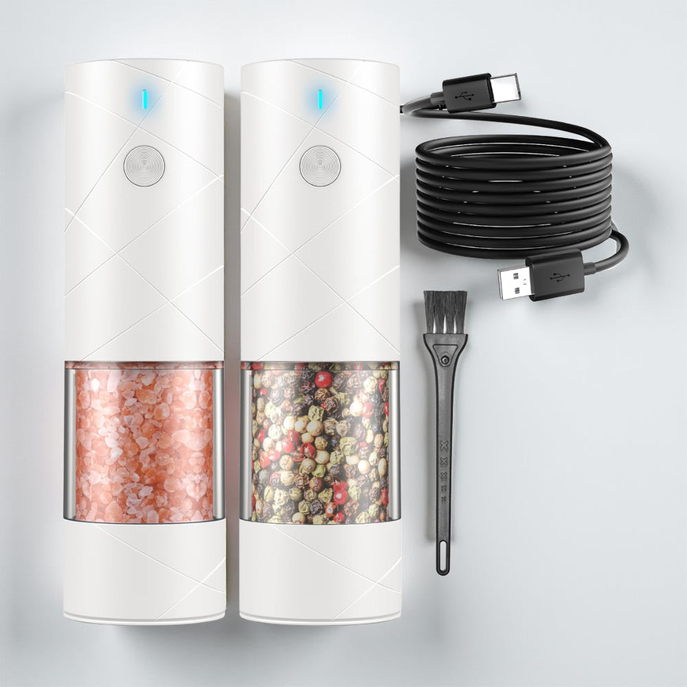 Salt Pepper Mill Electric Rechargeable Kitchen Set