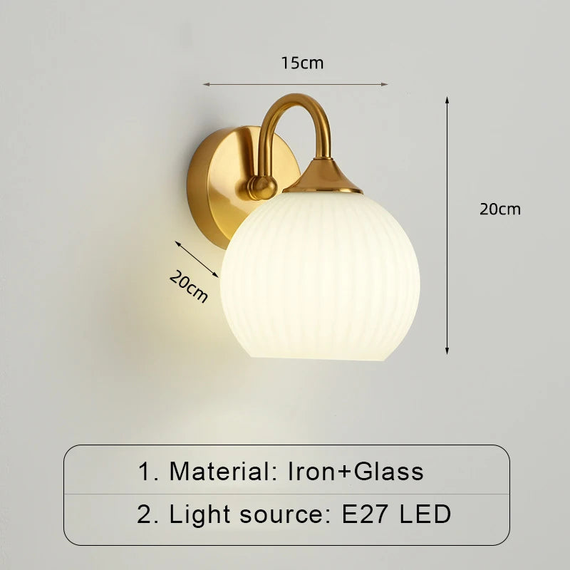 ModernWall - Nordic LED Wall Lamp with Glass Shade for Atmospheric Indoor Lighting