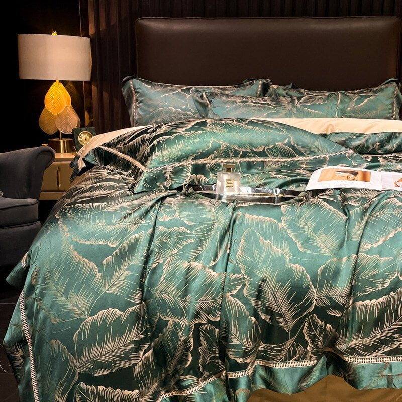 Set Copripiumino Verdant Leavescape - Cotone Egiziano