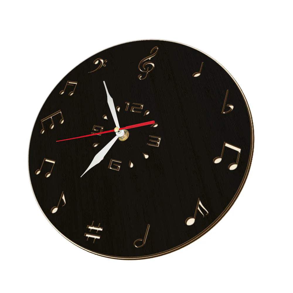 Reloj de pared de notación musical