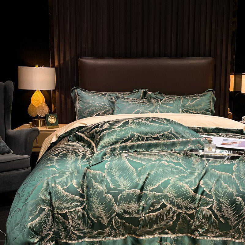 Set Copripiumino Verdant Leavescape - Cotone Egiziano