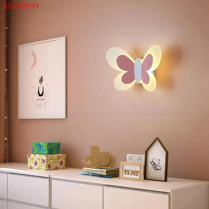 ButterflyGlow - Lámpara de pared LED de acrílico con mariposa para decoración de habitación infantil y dormitorio