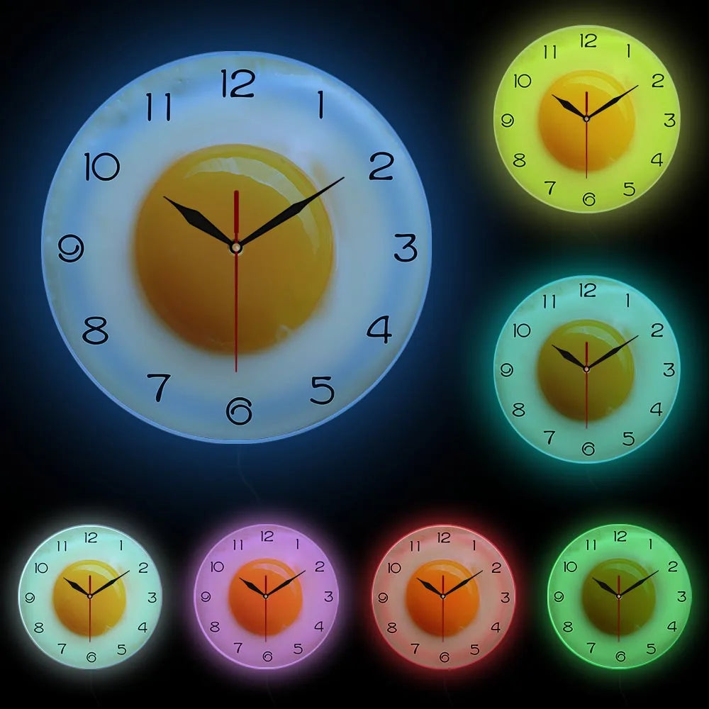 SunnySide - Fried Egg Kitchen Wall Clock 3D Design