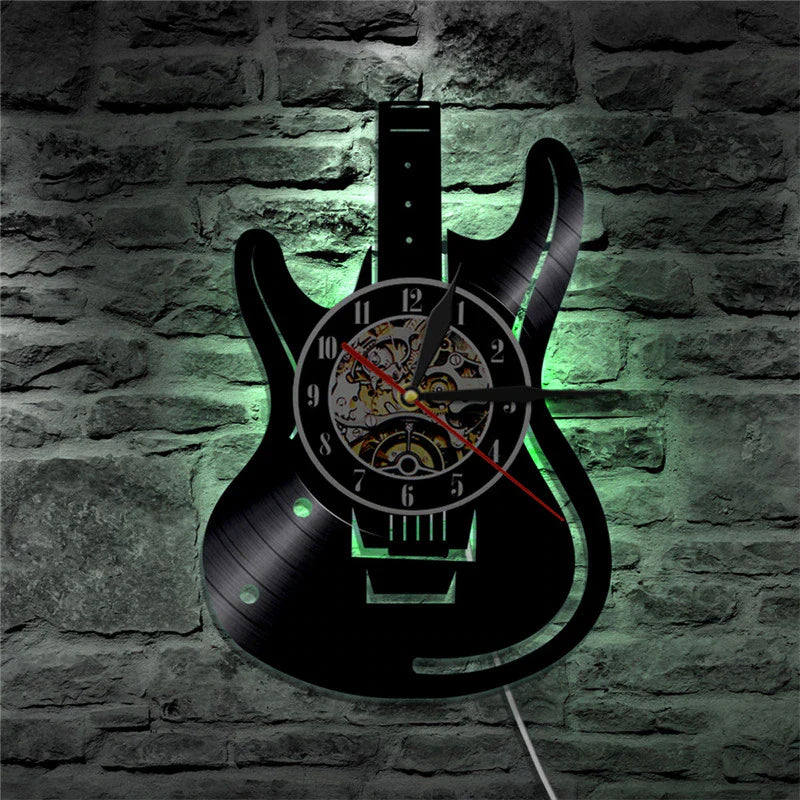 Guitar Vinyl Wandklok
