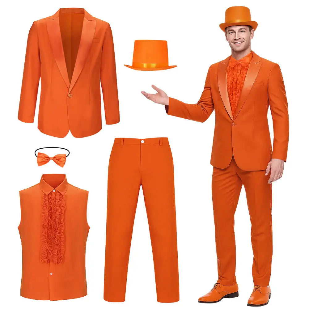 Fato Completo de Halloween para Homem Elegante em Poliéster para Carnaval e Cinema