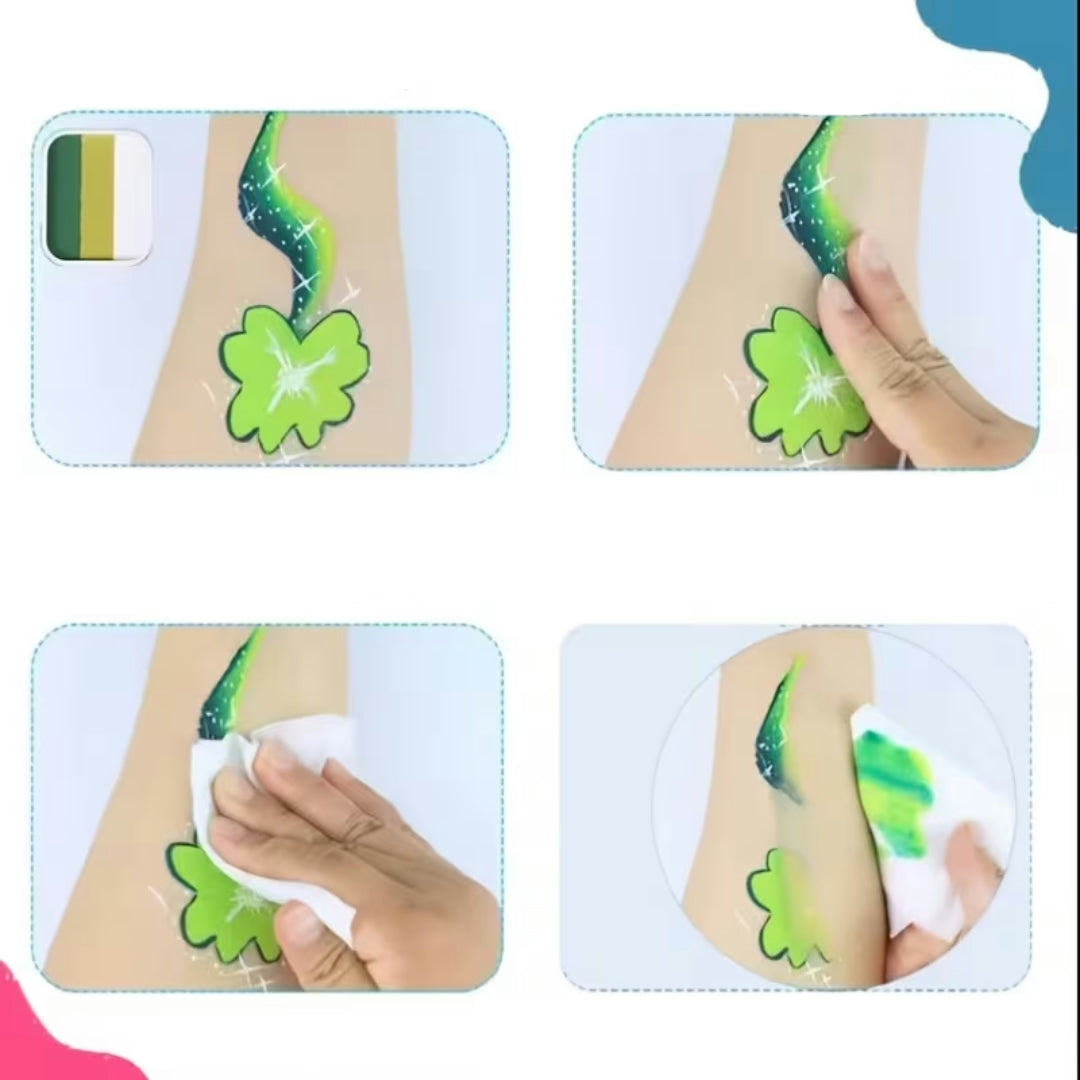 Set di trucchi per il corpo WK con pennelli per feste e cosplay