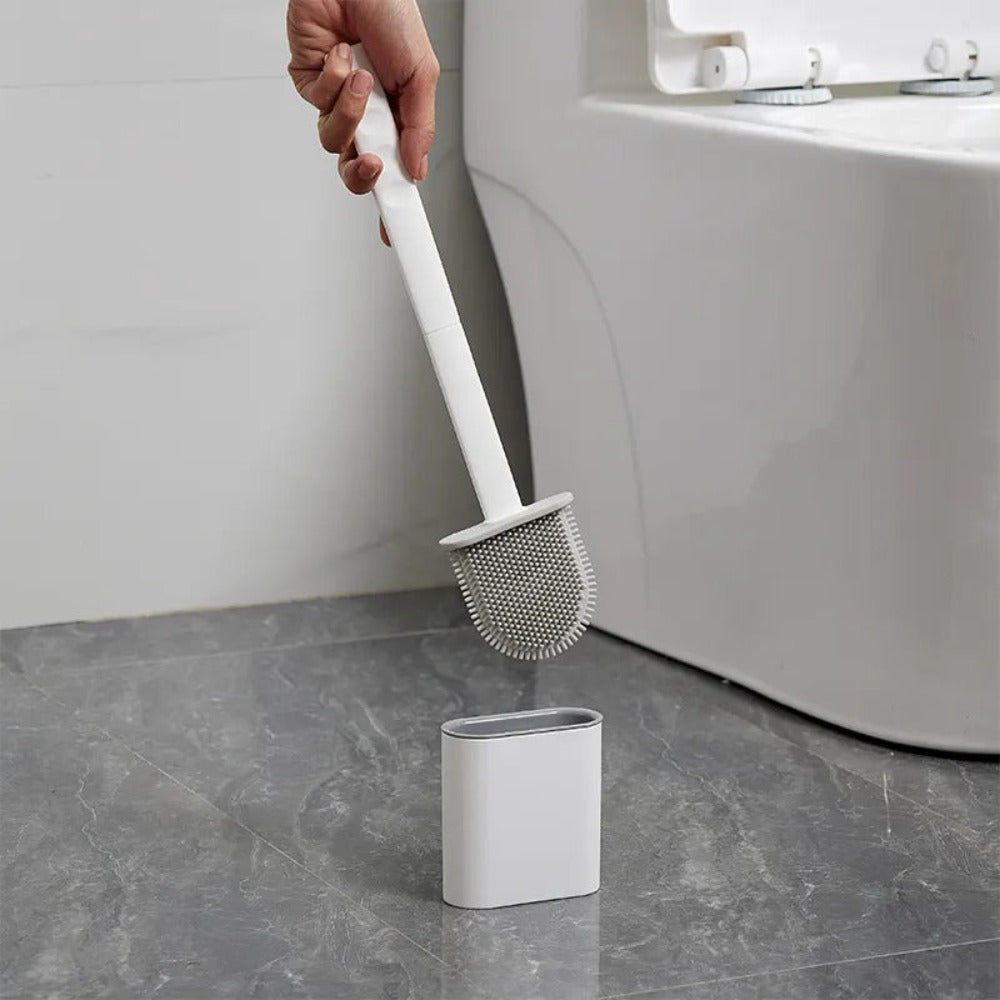 Scopino WC bagno flessibile con supporto da parete per la pulizia