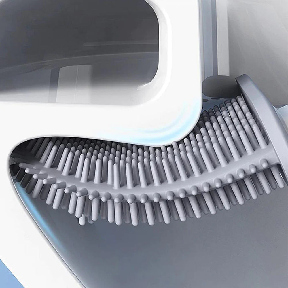 Scopino WC bagno flessibile con supporto da parete per la pulizia