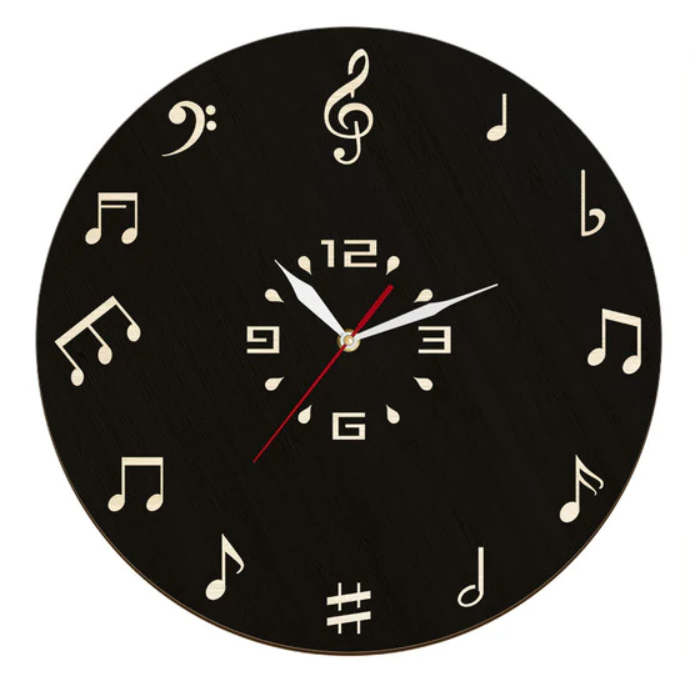 Reloj de pared de notación musical