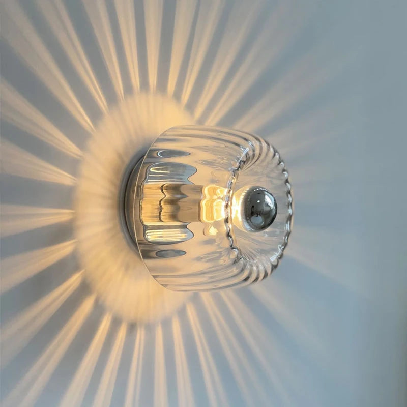 BauhausLicht - Candeeiro de Parede em Vidro com Soquete E14 para Sala de Estar e Corredor
