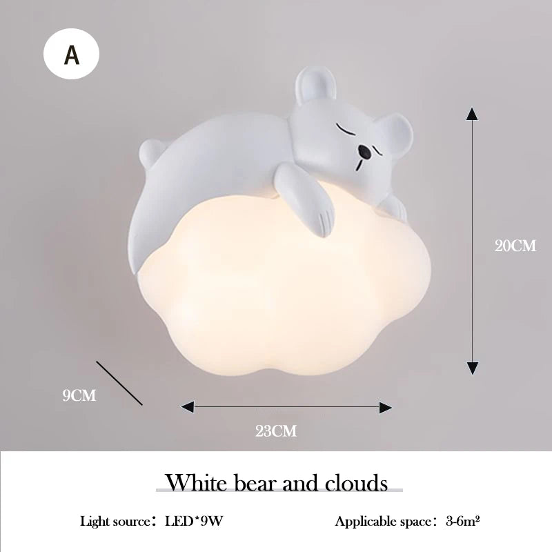 PandaLicht - Candeeiro de Parede LED Panda Sombrio para Quartos de Crianças