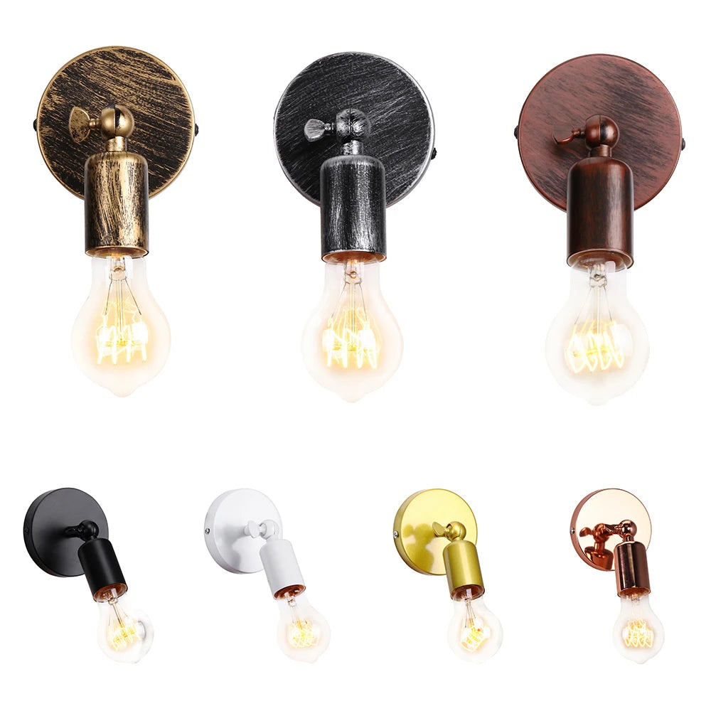 IndustrialBronze - Lampada da parete retrò regolabile per illuminazione d'atmosfera