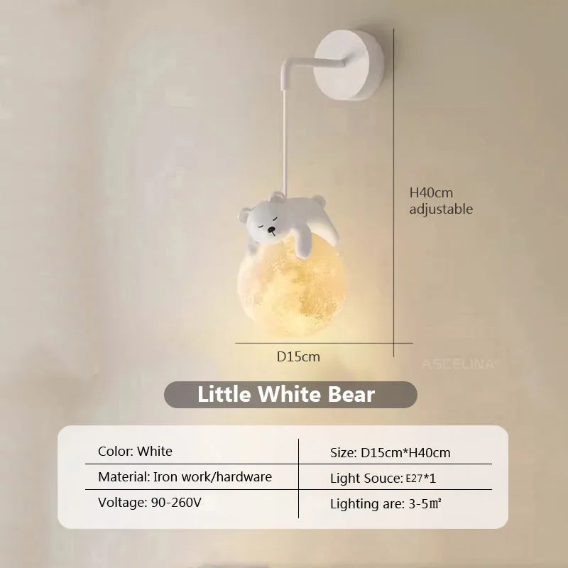 MoonGlow - Lampada da parete LED creativa per camera da letto e cameretta