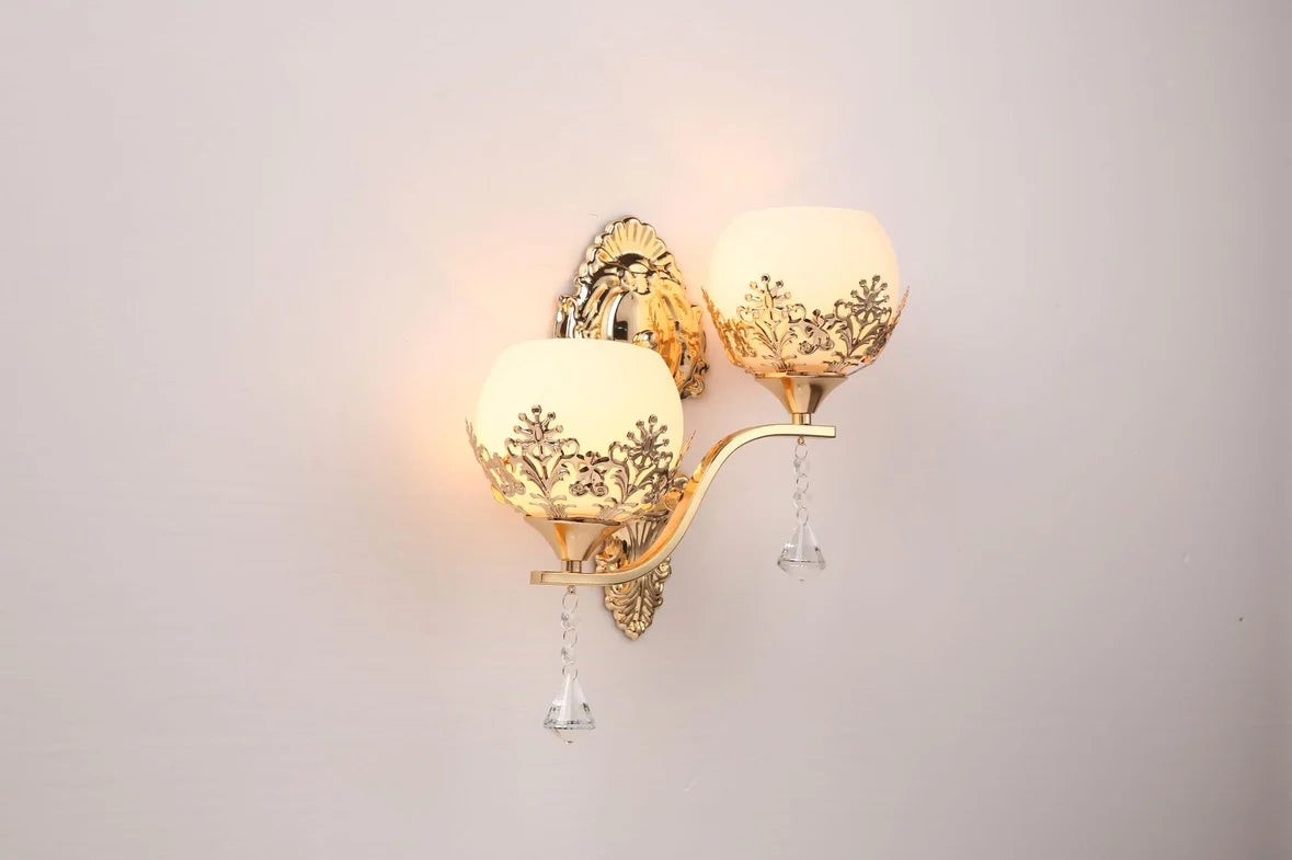 CrystalLuxe - LED Wall Lamp Gold Bedroom & Living Room Ambient Lighting