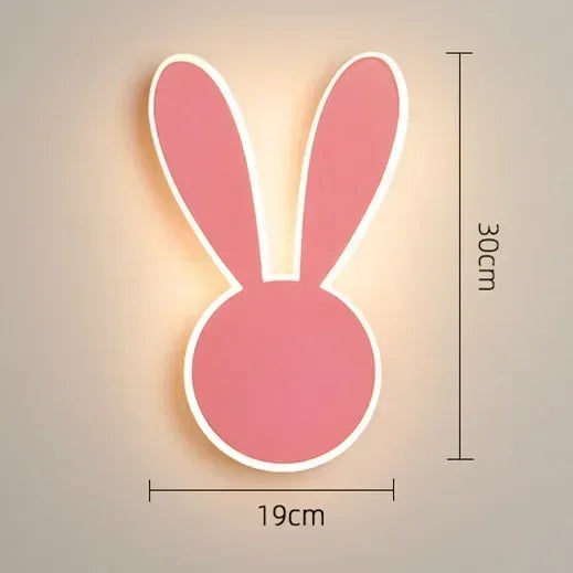 PinkRabbit - Lampada da parete per cameretta bambini LED Illuminazione decorativa