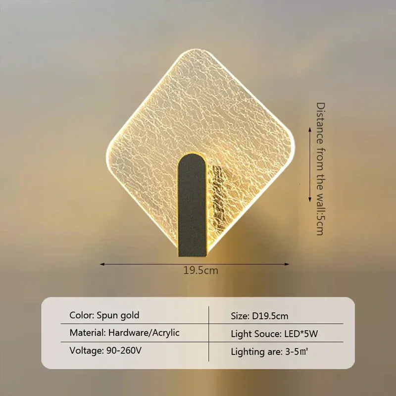 NordicGlow - Lampada da parete LED in acrilico per camera da letto e soggiorno