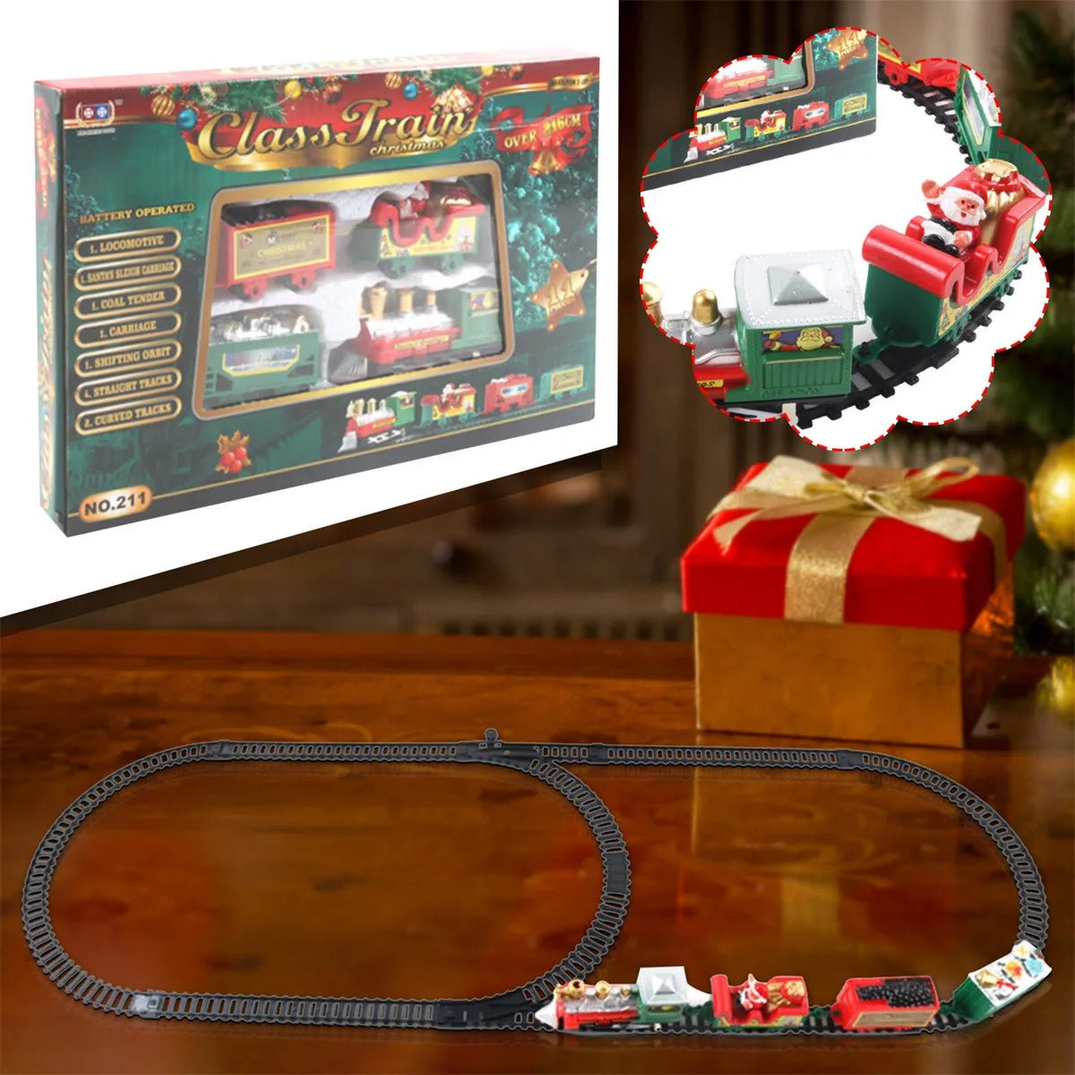 KerstExpress - Treno Elettrico per Decorazioni dell'Albero di Natale