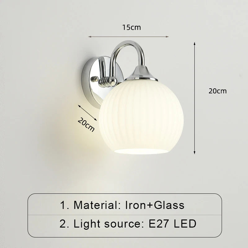 ModernWall - Nordic LED Wall Lamp with Glass Shade for Atmospheric Indoor Lighting