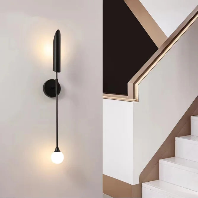 LuxeGlam - Golden Industrial Wall Lamp for Hotel and Living Room