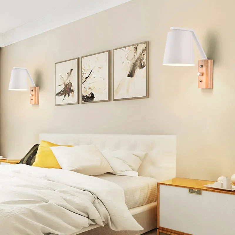 HoutLicht - LED Wall Lamp with Switch Bedside Lamp Living Room Decoration