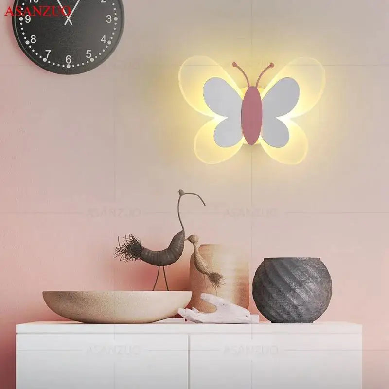 ButterflyGlow - Lámpara de pared LED de acrílico con mariposa para decoración de habitación infantil y dormitorio