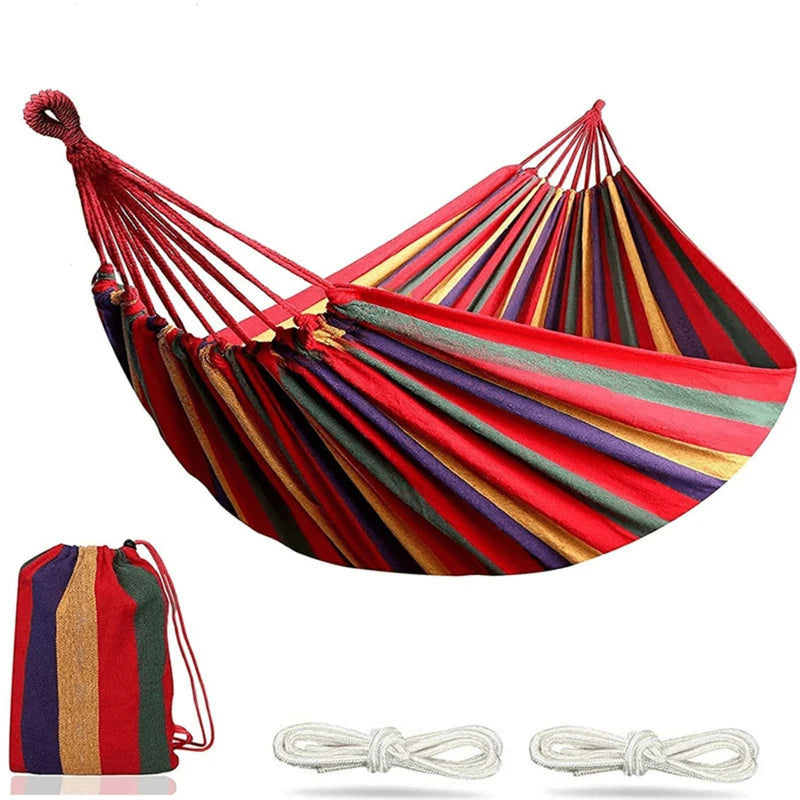 Single Wide Thick Canvas Hammock Outdoor Camping
