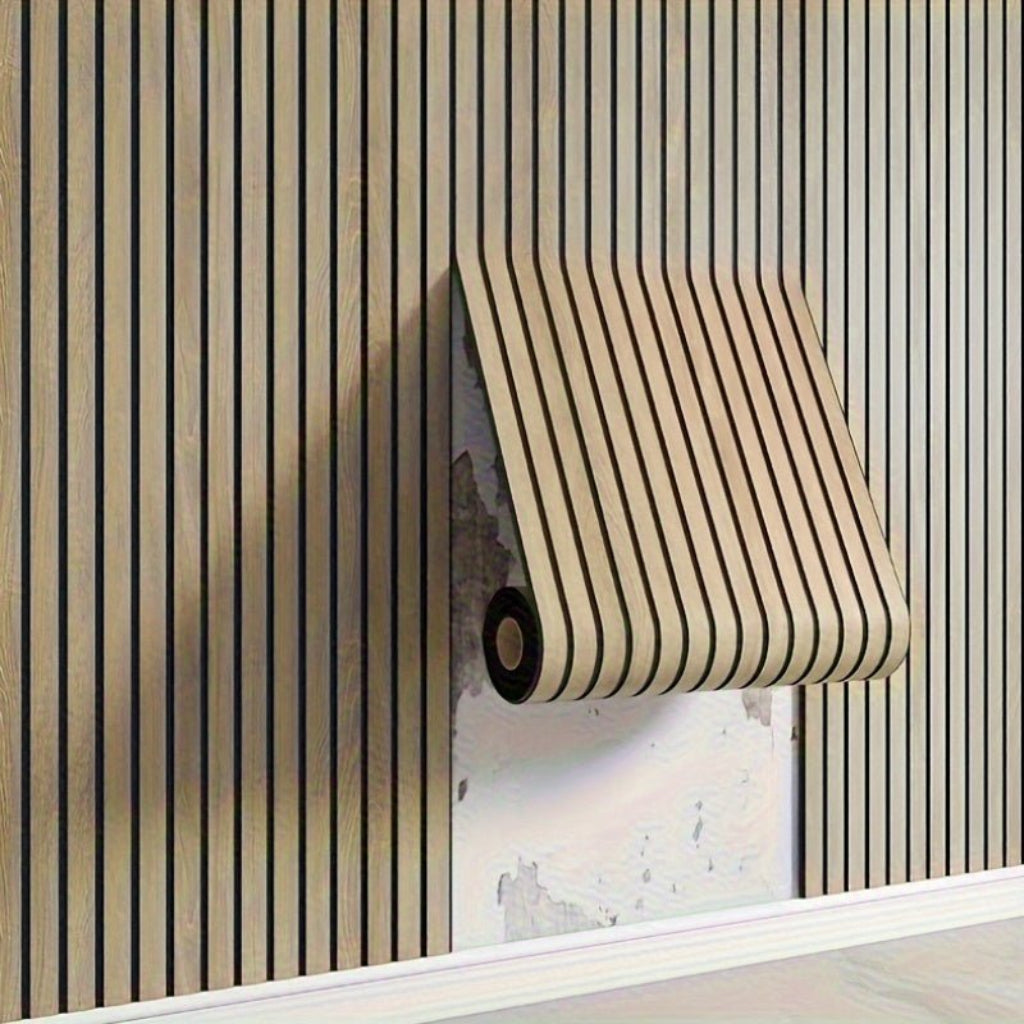 Self Adhesive 3D Wood Effect Wall Panels PVC Home Decor Panels 1