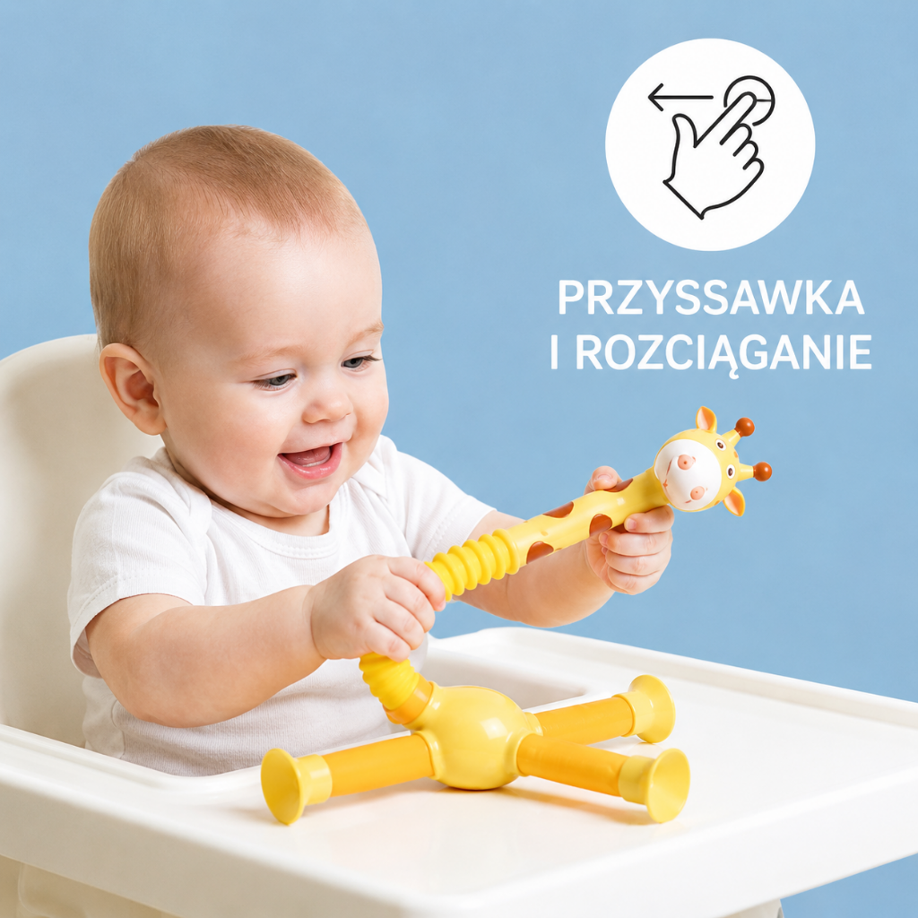 Sensoryczna Żyrafa Z Przyssawką Sensoryczna żyrafa Z Przyssawką Zabawka