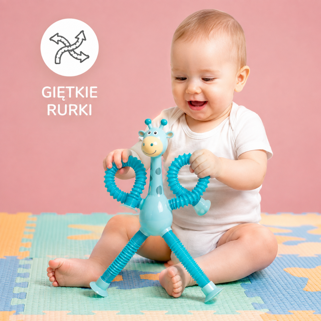 Sensoryczna Żyrafa Z Przyssawką Sensoryczna żyrafa Z Przyssawką Zabawka